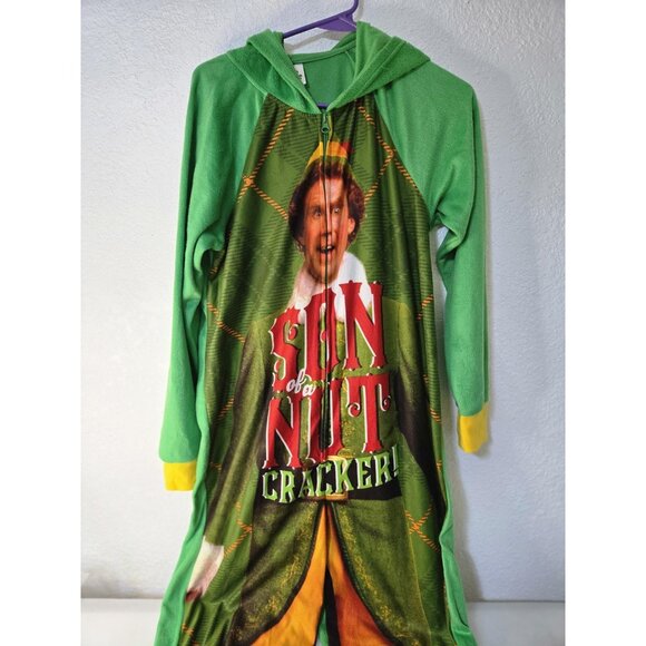Elf Pajama One-piece Mens Large Green Hooded Son of a Nutcracker Christmas Suit - Picture 1 of 10